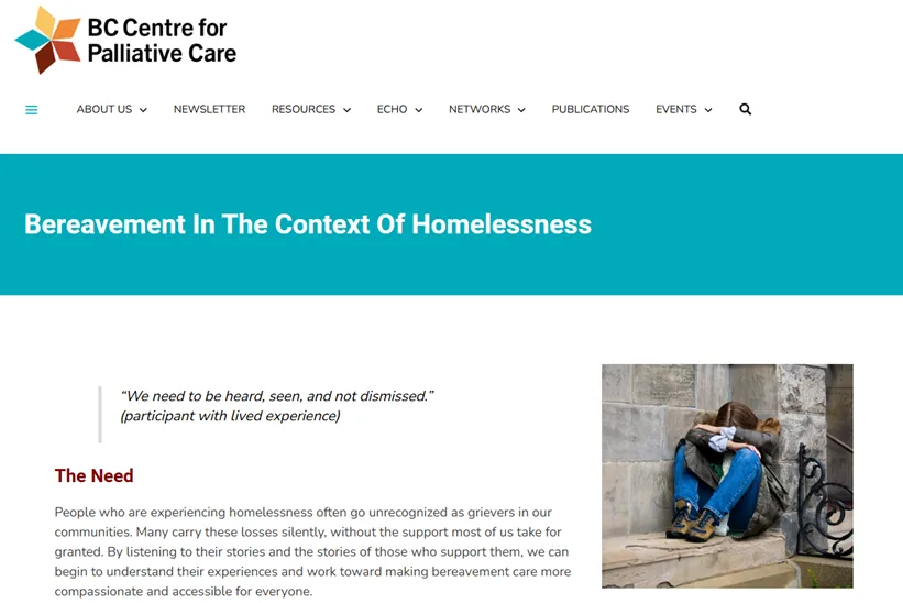 A National Study of Bereavement in the Context of Homelessness