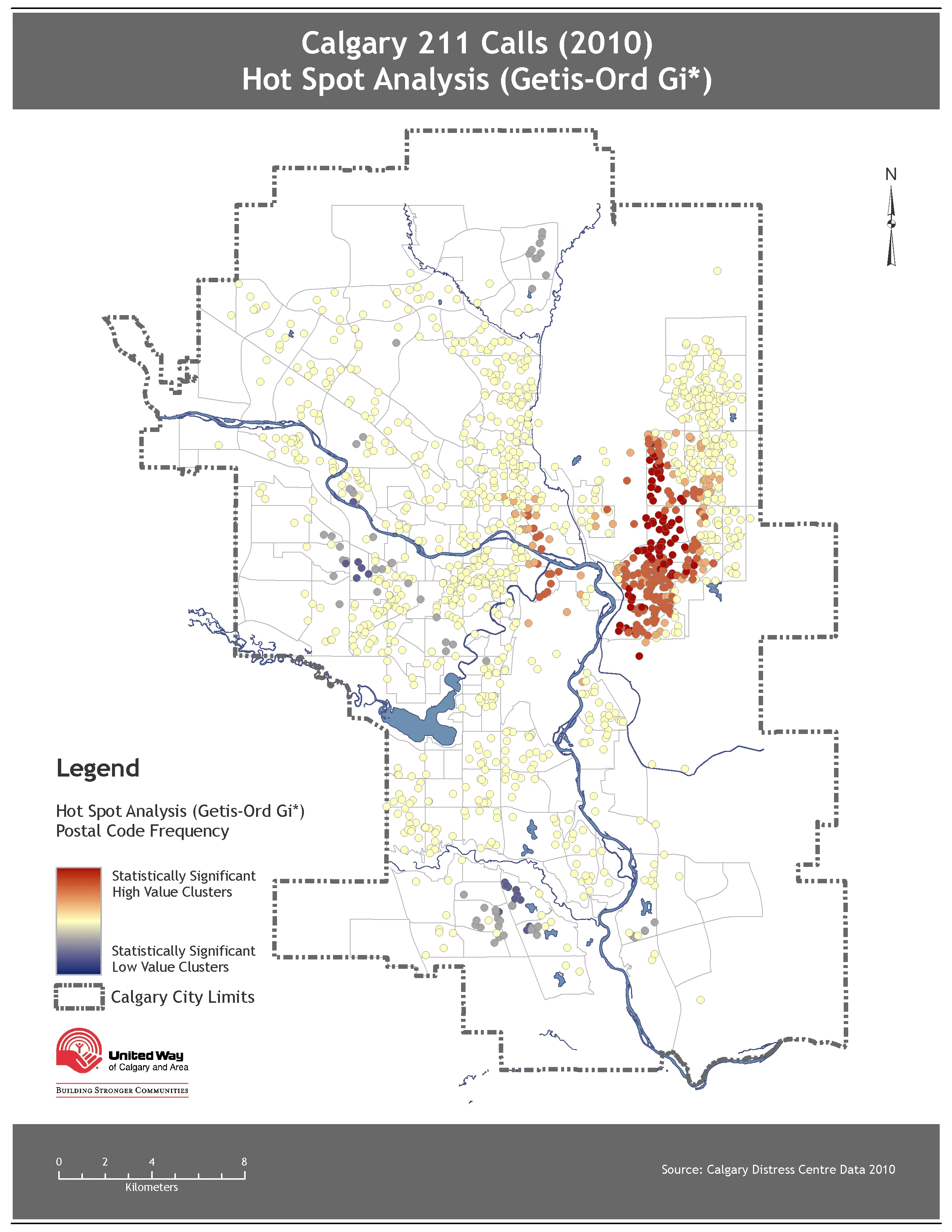Calgary 211 Calls Hot Spot Analysis